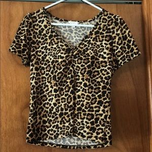Cheetah Print Short Sleeve Top